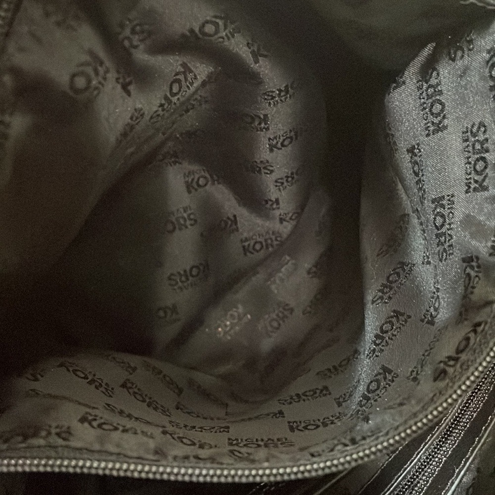 Michael Kors Black Pebbled Leather Hamilton‎ Belted Satchel Silver Hardware Bag - Picture 9 of 12